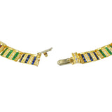 Barry Peters Multicolor Gemstones & Diamonds Drums, Earrings & Necklace Set
