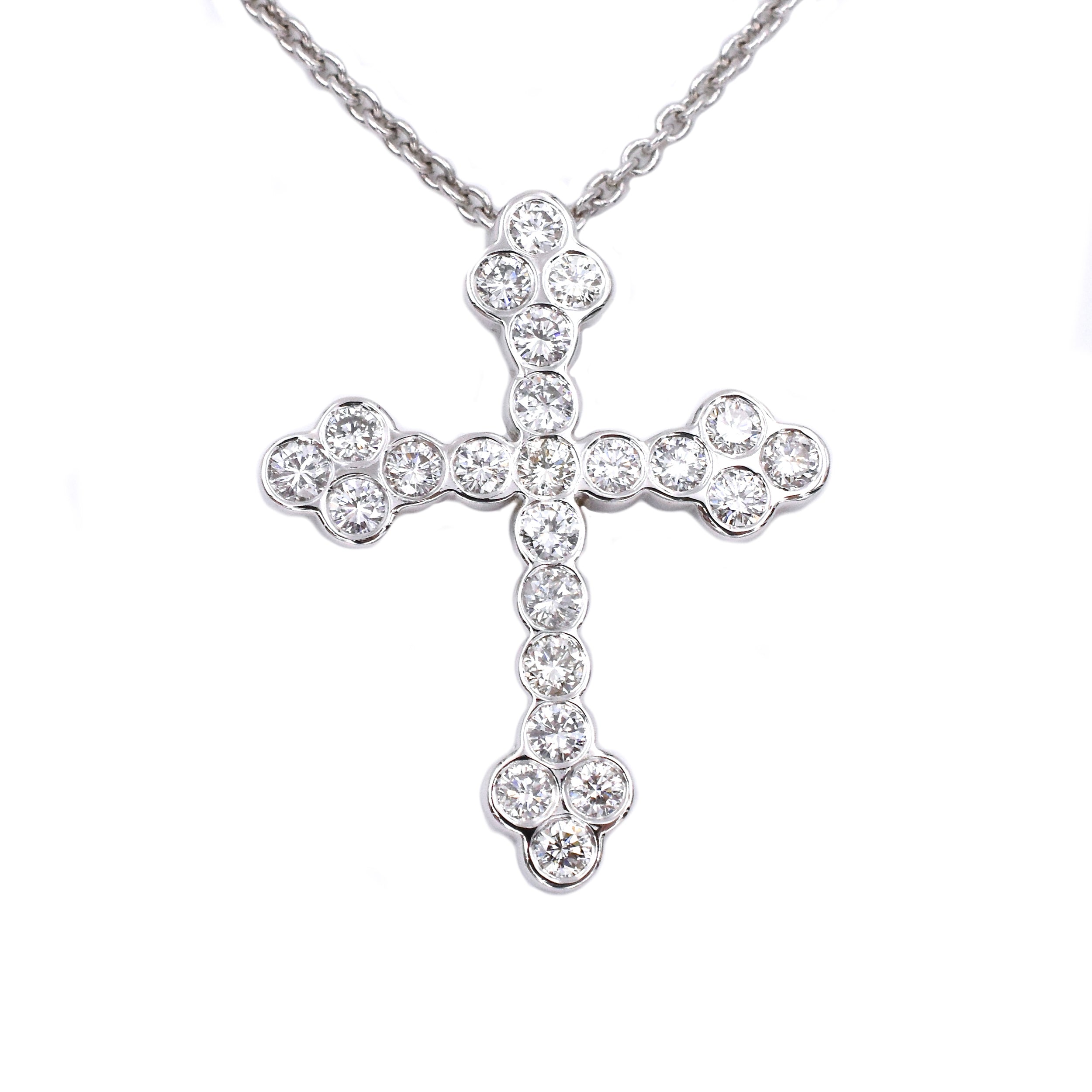 1.17ct Diamond Cross in 18k White Gold