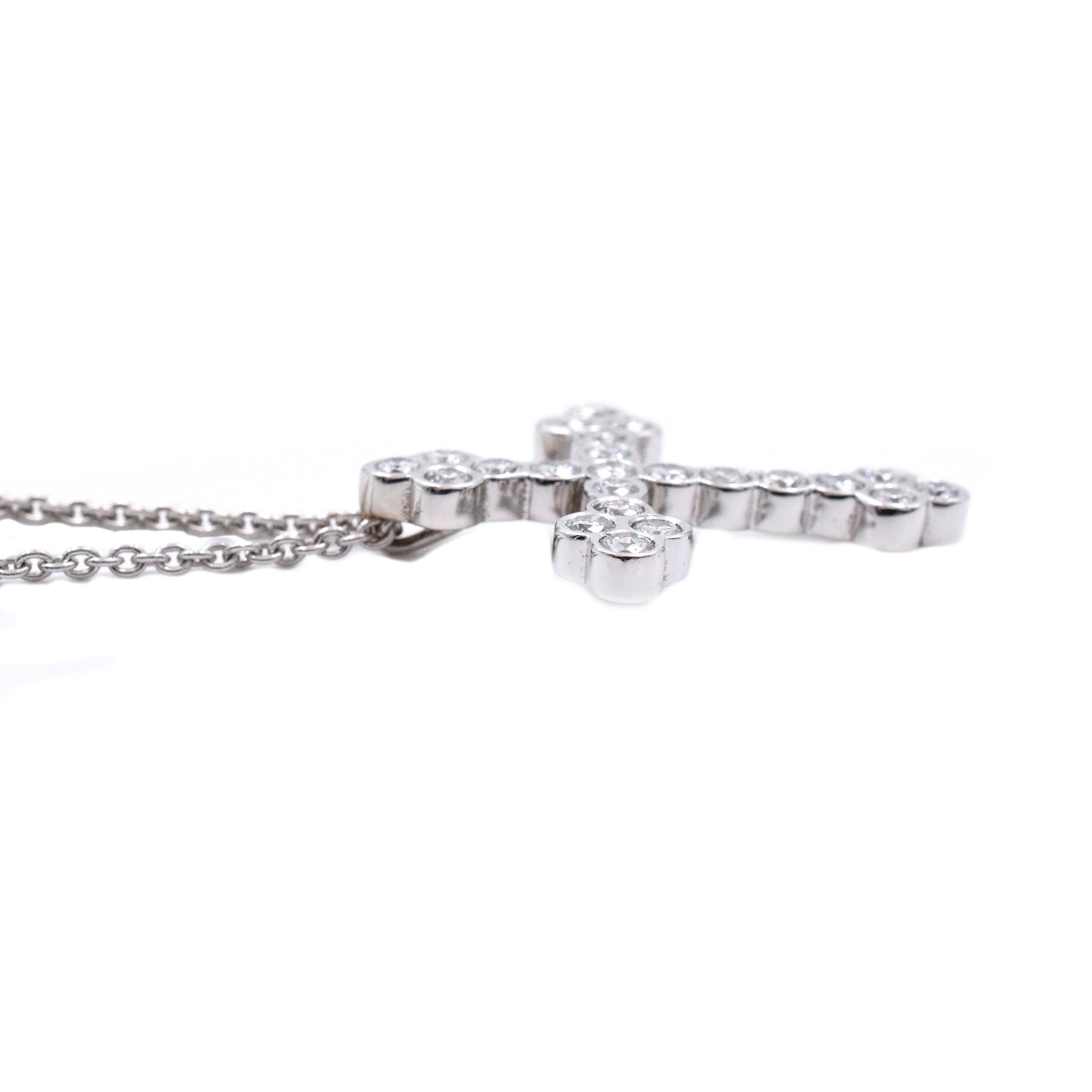 1.17ct Diamond Cross in 18k White Gold