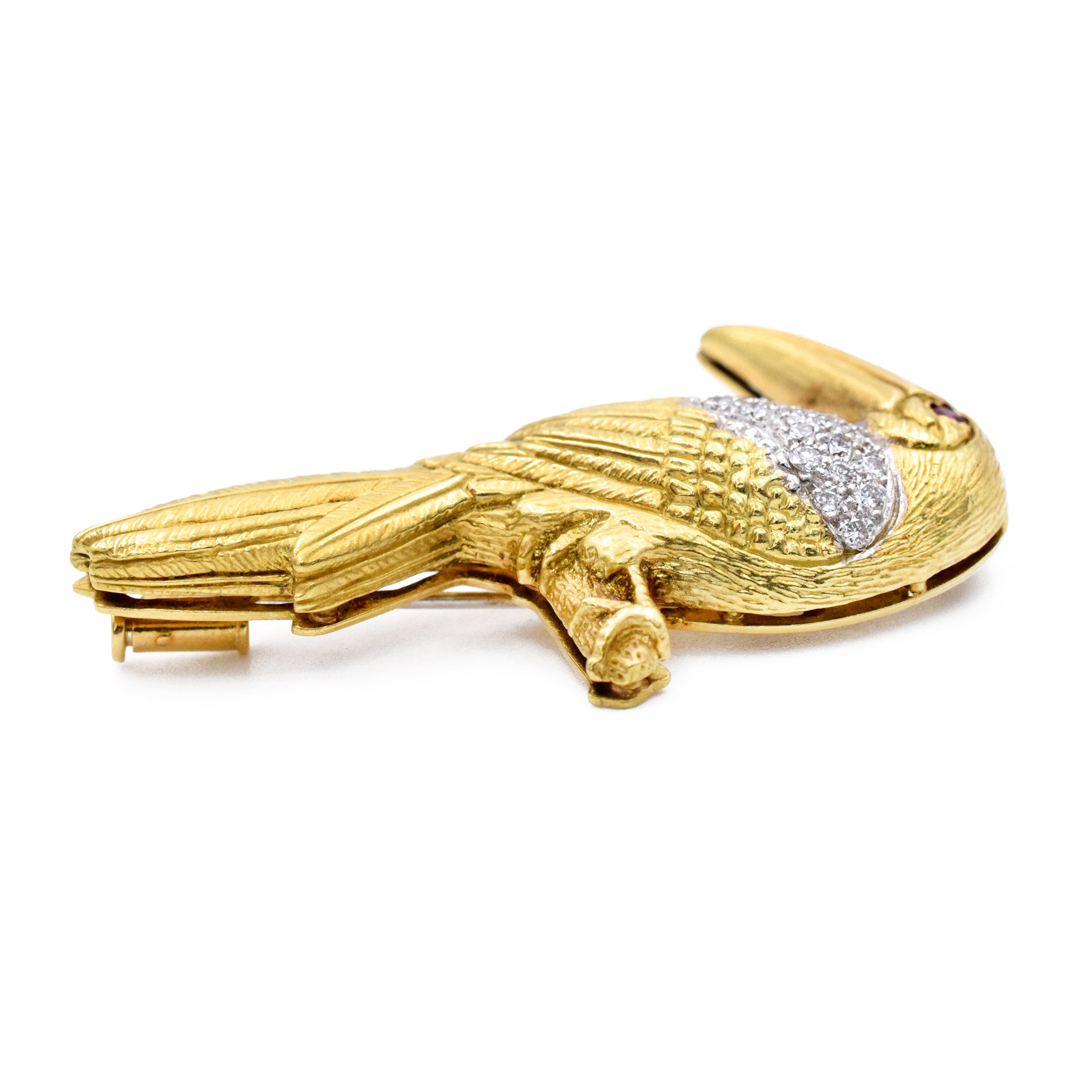 Diamond & Ruby Tucan Brooch