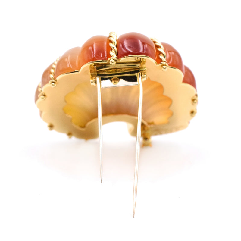 Carnelian Seashell Brooch by Seaman Schepps