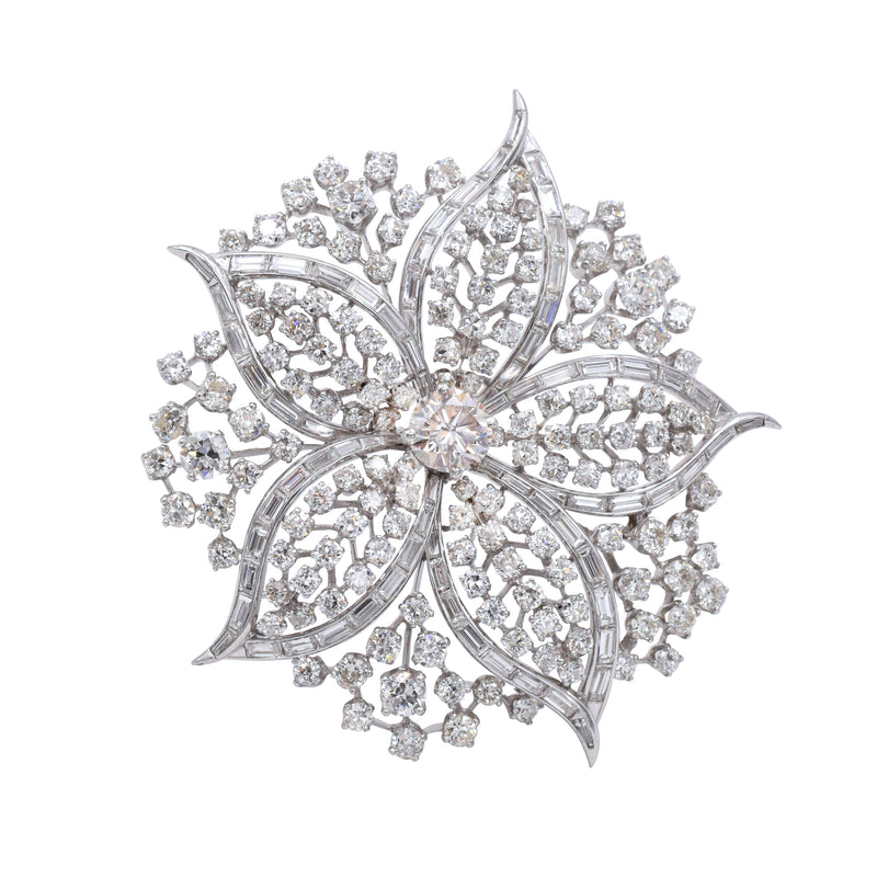 Vintage 20ct. Diamond Flower Brooch by Winston