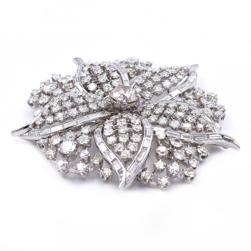Vintage 20ct. Diamond Flower Brooch by Winston