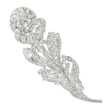 12.46ct. Diamond Flower Brooch in 18k White Gold