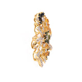 2ct Diamond & 4.7ct Multicolor Gems Flower Brooch & Pendant