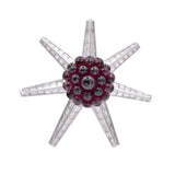 39ct Rubellite & 12.75ct Diamonds Starburst Brooch by Tiffany & Co