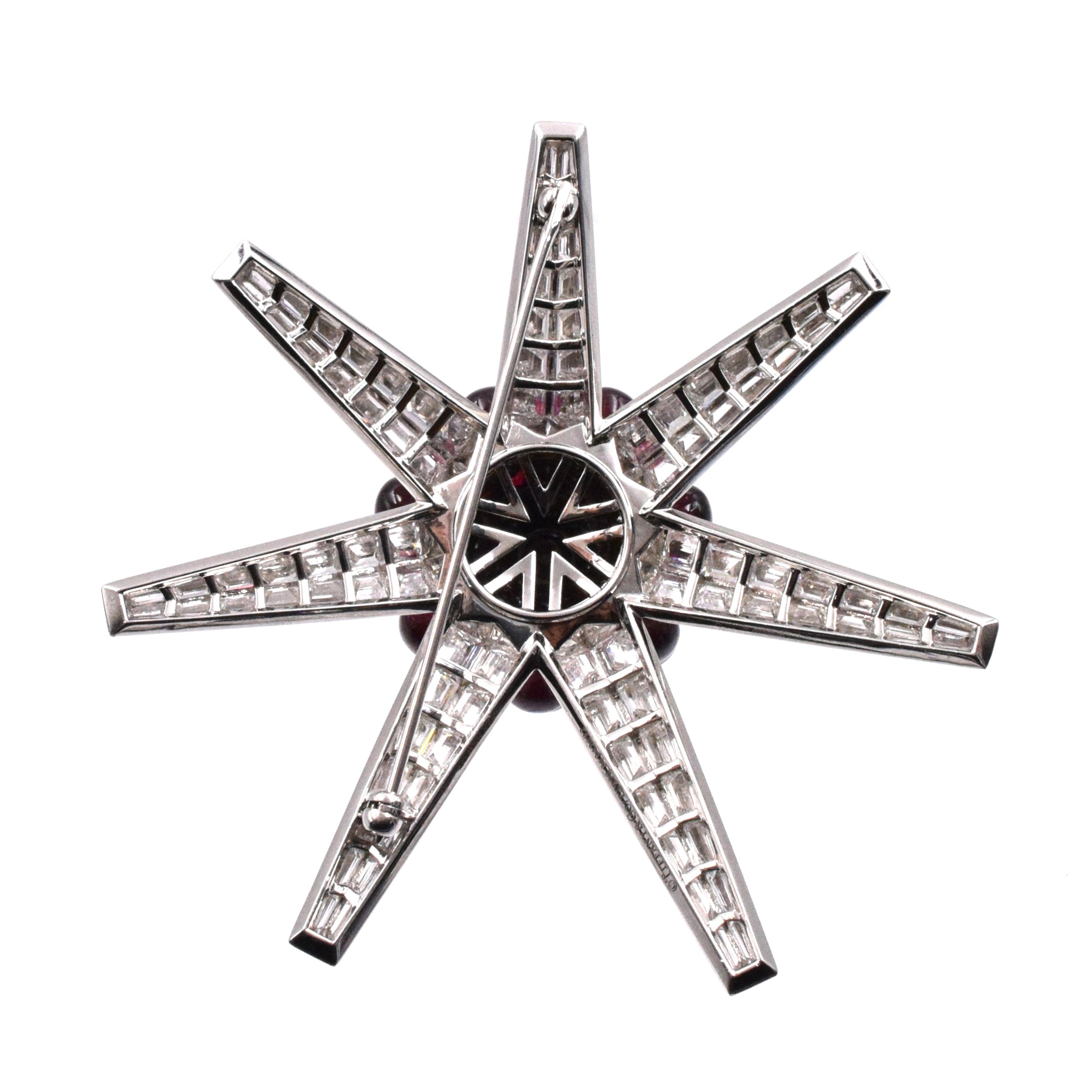 39ct Rubellite & 12.75ct Diamonds Starburst Brooch by Tiffany & Co