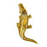 Diamond & Enamel Alligator Brooch