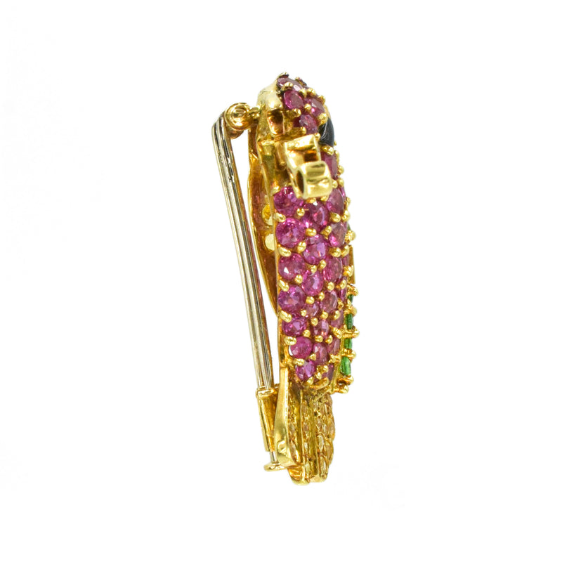 Diamond & Gemstones Hummingbird Brooch