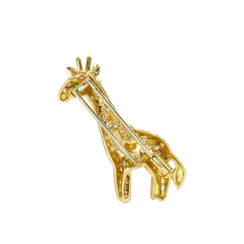 Whimsical Diamond and Enamel Giraffe Brooch by Van Cleef & Arpels