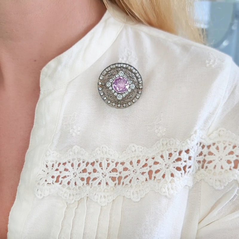 1890's Fabergé Pink Sapphire & Diamond Brooch & Pendant