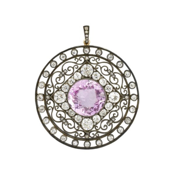 1890's Fabergé Pink Sapphire & Diamond Brooch & Pendant