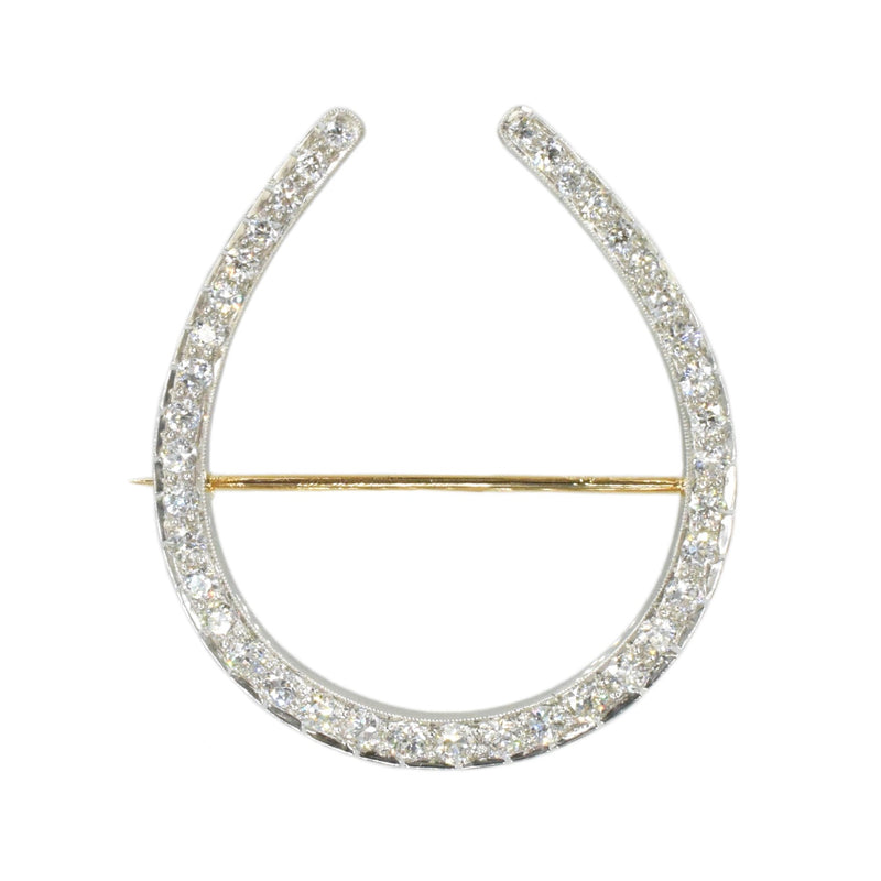 Vintage 2.40ct Diamond Lucky Horseshoe Brooch