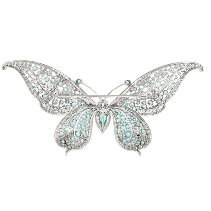 Stunning Tiffany & Co. Tourmaline & Diamond Butterfly Brooch - Pendant
