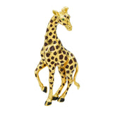1970s Cartier Enamel Giraffe Brooch With Emerald Eyes
