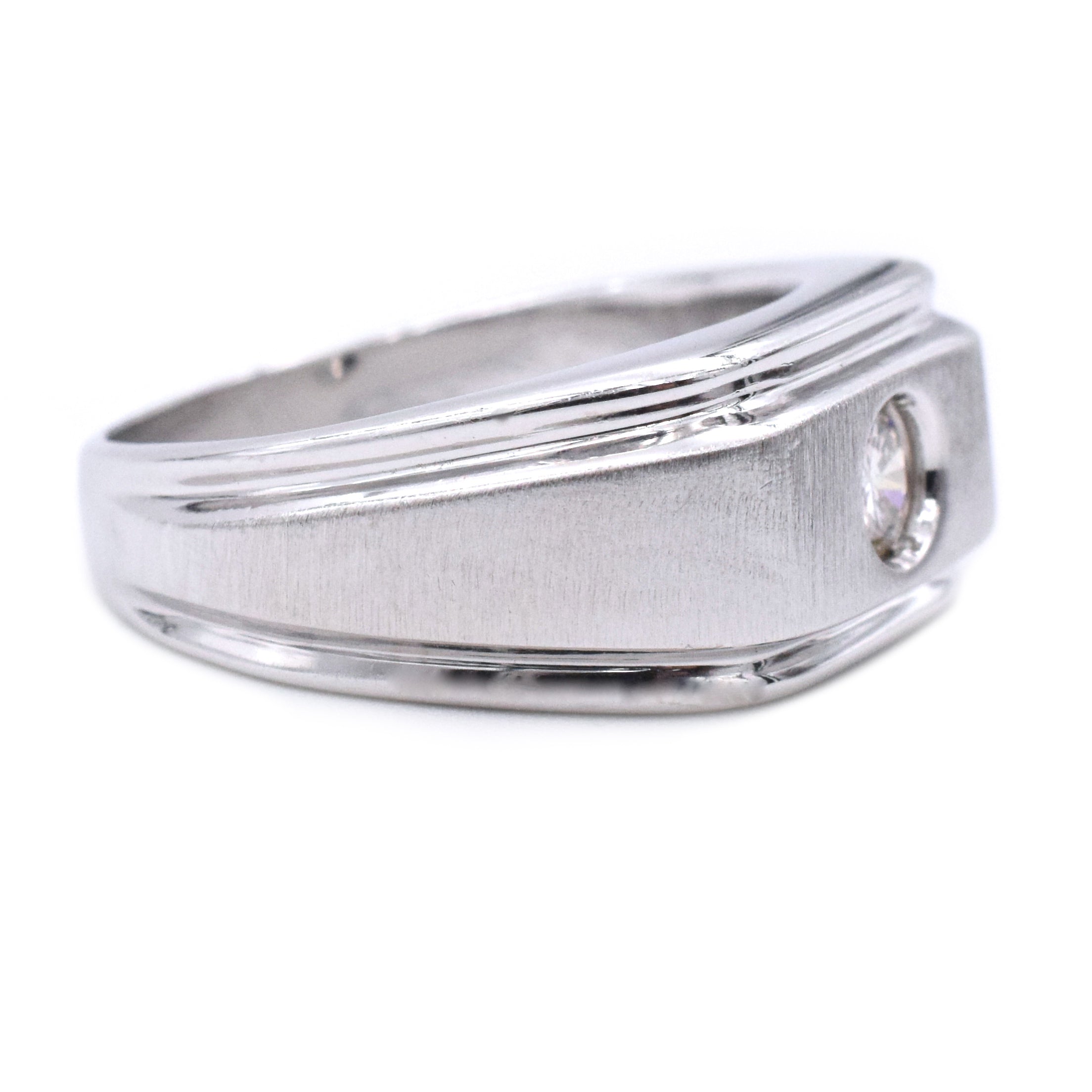 Diamond Men's Ring in 14k White Gold