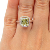 3.60ct Natural Fancy Green-Yellow Diamond Ring