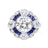 4.29ct Diamond & 1.80ct Sapphire Ring in Platinum