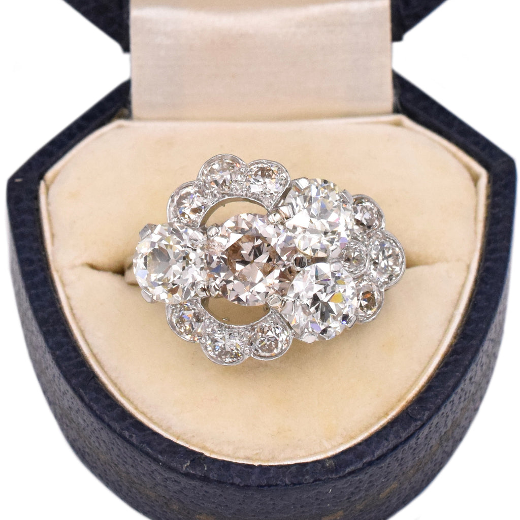5.55ct Antique Diamond Engagement Ring in Platinum – Nally Jewels
