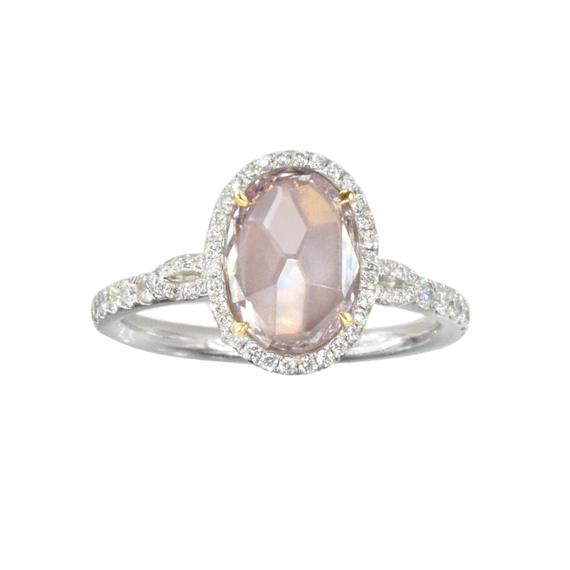 0.88ct Natural Fancy Pink Diamond Engagement Ring