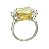 10ct Natural Fancy Yellow Emerald Cut Diamond Ring