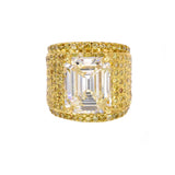 14.44ct Emerald Cut Diamond Ring in 18k Yellow Gold