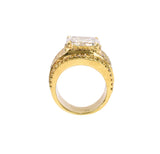 14.44ct Emerald Cut Diamond Ring in 18k Yellow Gold