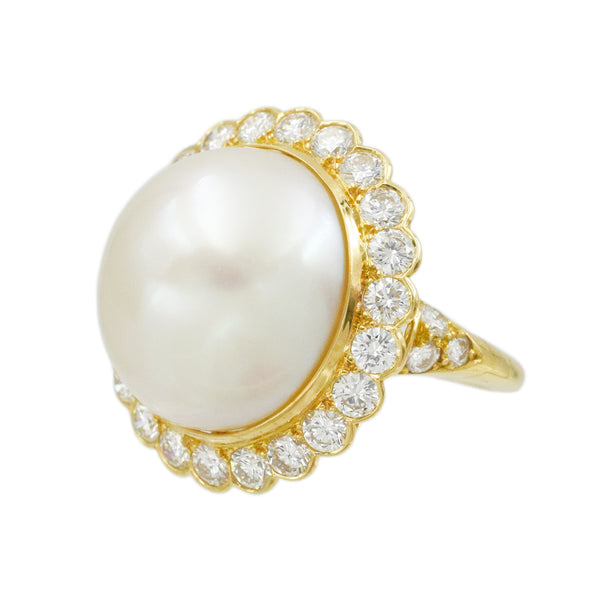 Pearl & Diamond Ballerina Ring by Van Cleef & Arpels