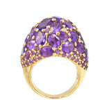 Amethyst & Diamond Cocktail Ring in 18k Rose Gold