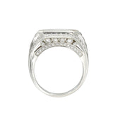 Art Deco Style 3.45ct Diamond & Ruby Ring in Platinum