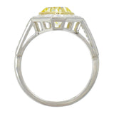 2.05ct Fancy Intense Yellow Diamond and White Diamond Ring