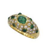 Cartier Diamond and Emerald Ring and Earrings Suite
