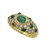 Cartier Diamond and Emerald Ring and Earrings Suite