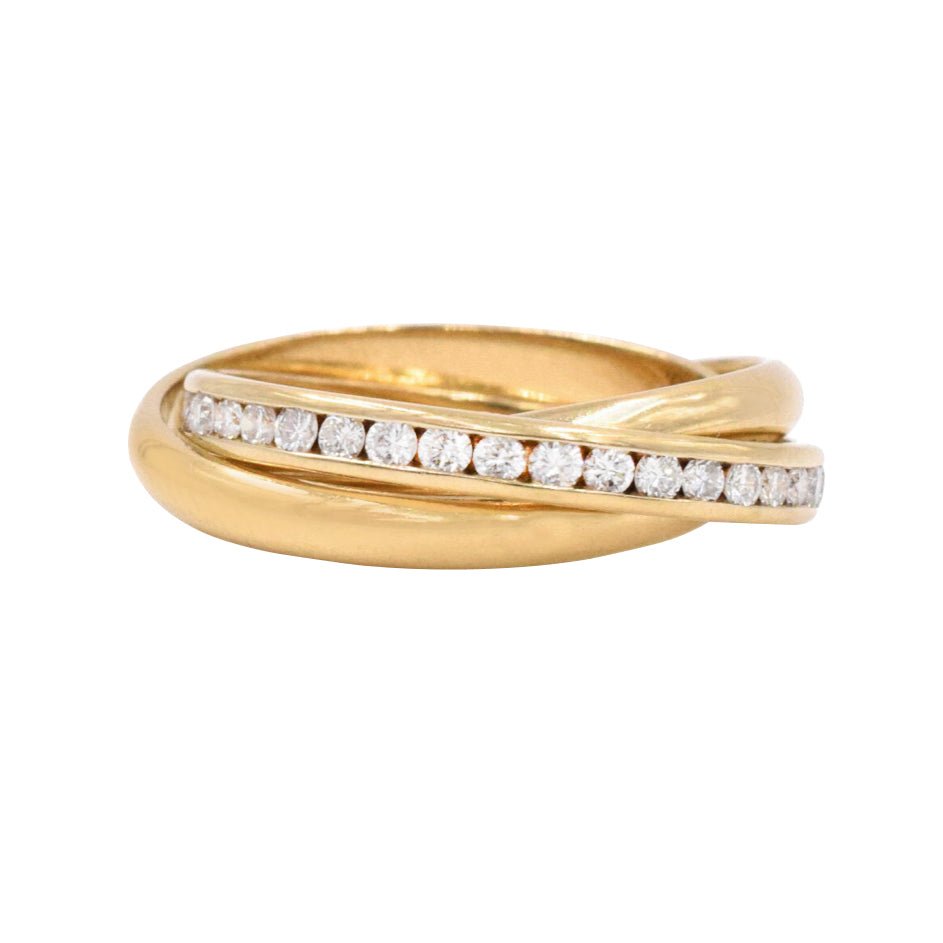 0.65ct Diamond Rolling Ring in 18k Yellow Gold