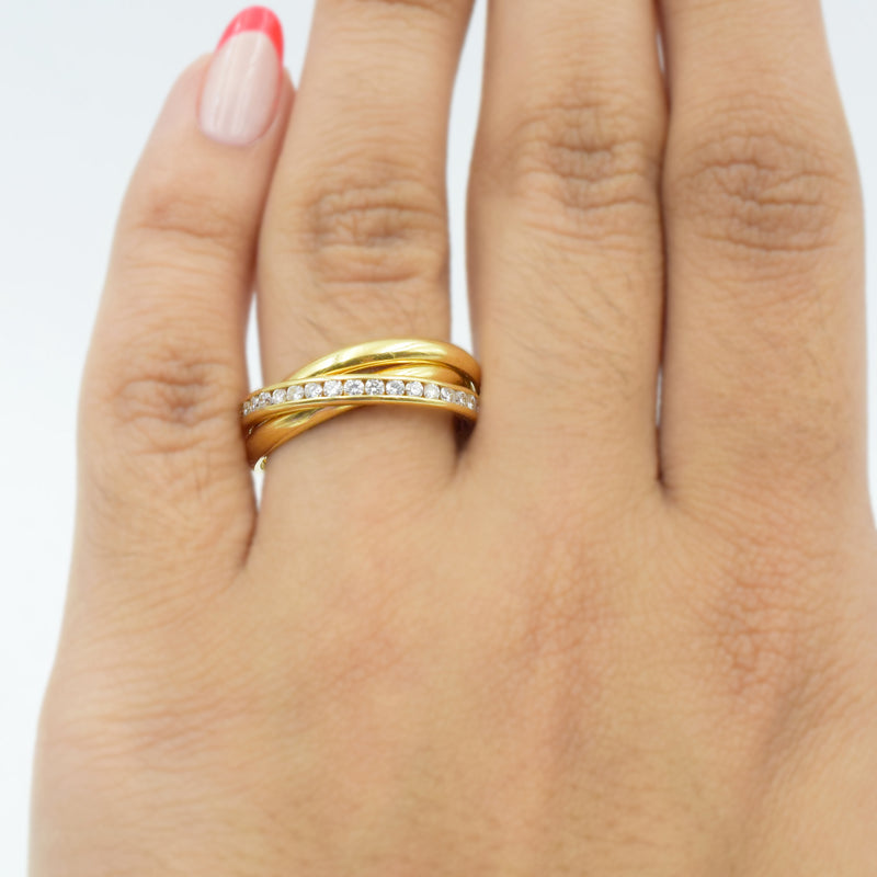 0.65ct Diamond Rolling Ring in 18k Yellow Gold