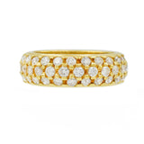 3 Row Round Diamond Pave Eternity Ring in 18K Yellow Gold