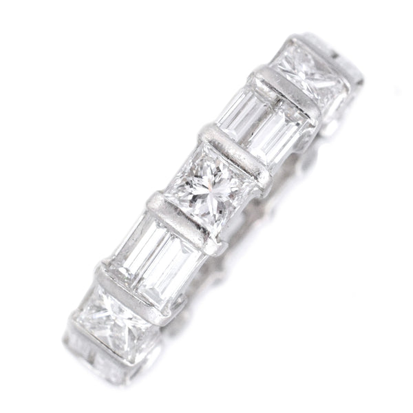 4.05ct Princess & Baguette Diamond Eternity Band in Platinum