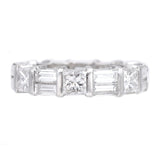 4.05ct Princess & Baguette Diamond Eternity Band in Platinum