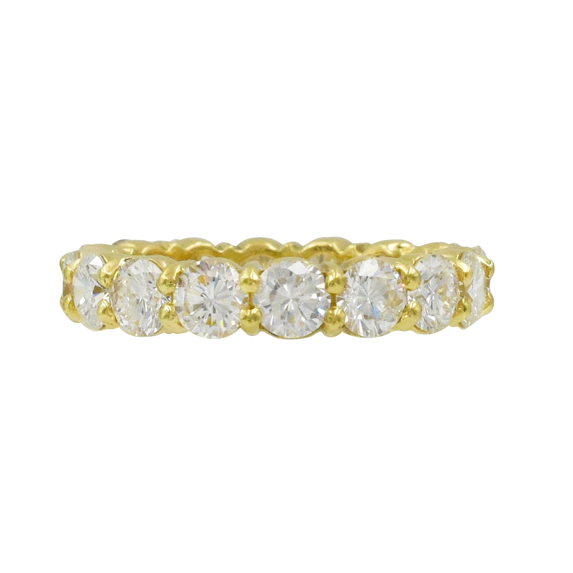 3.41ct Round Diamond Eternity Band in 18K Yellow Gold