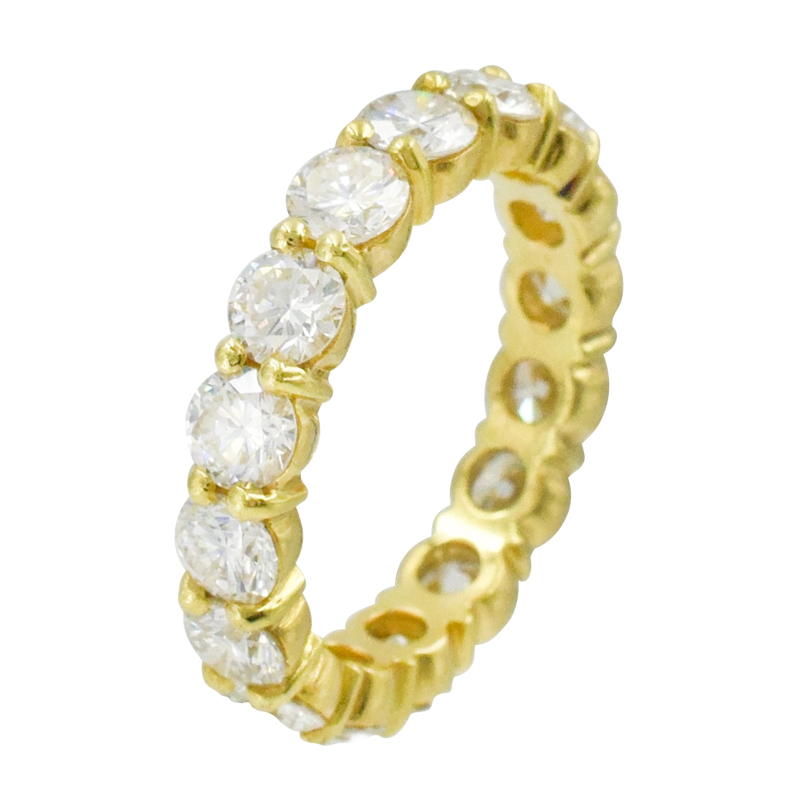 3.41ct Round Diamond Eternity Band in 18K Yellow Gold