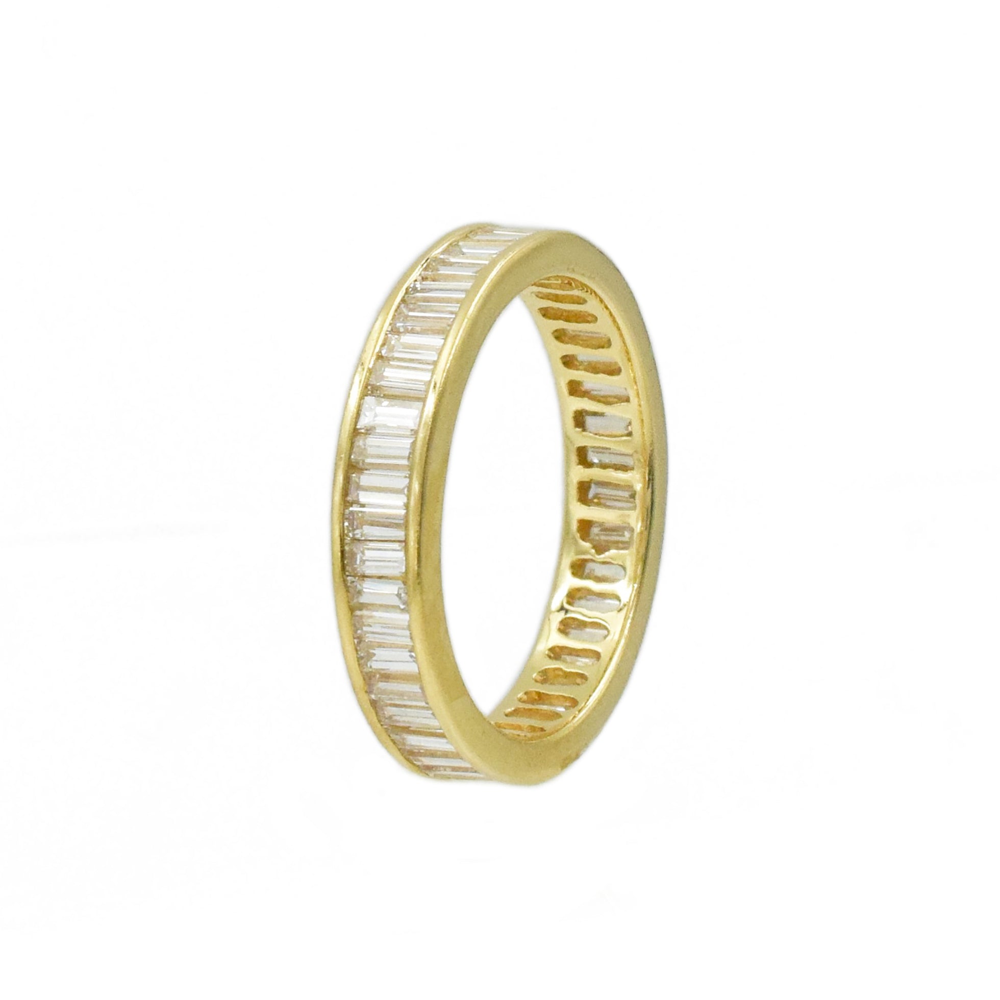 3.50ct Baguette Diamond Eternity Band In 18k Yellow Gold