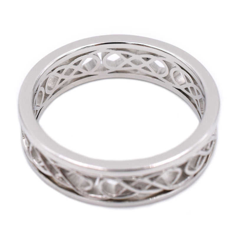 7mm Wide Celtic Style Wedding Band in Platinum