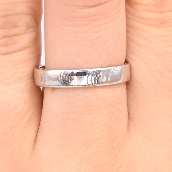 'Logo de Cartier' Wedding Band in 18k White Gold