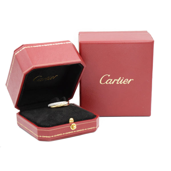 Diamond Trinity de Cartier Ring in 18k Tri-Tone Gold