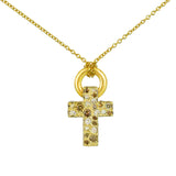 Pomellato Sabbia Diamond Cross Pendant in 18k Rose Gold