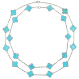 Iconic Van Cleef & Arpels Set of Turquoise Vintage Alhambra Necklaces