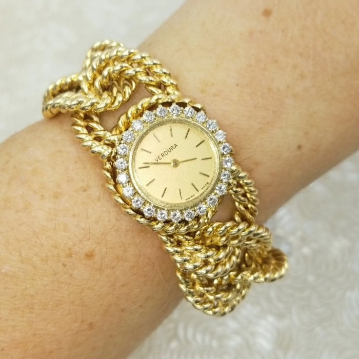 1970s Verdura Diamond Ladies Bracelet Wrist Watch