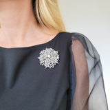 Vintage 20ct. Diamond Flower Brooch by Winston