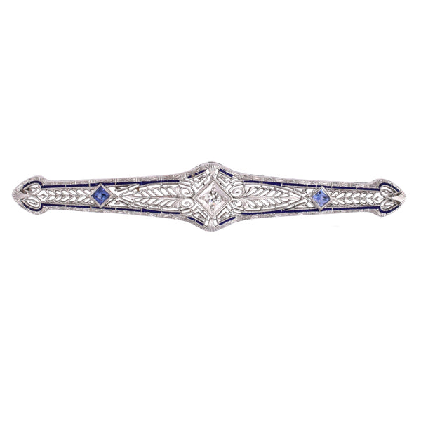1930-1950's Diamond & Sapphire Brooch and Lapel Pin