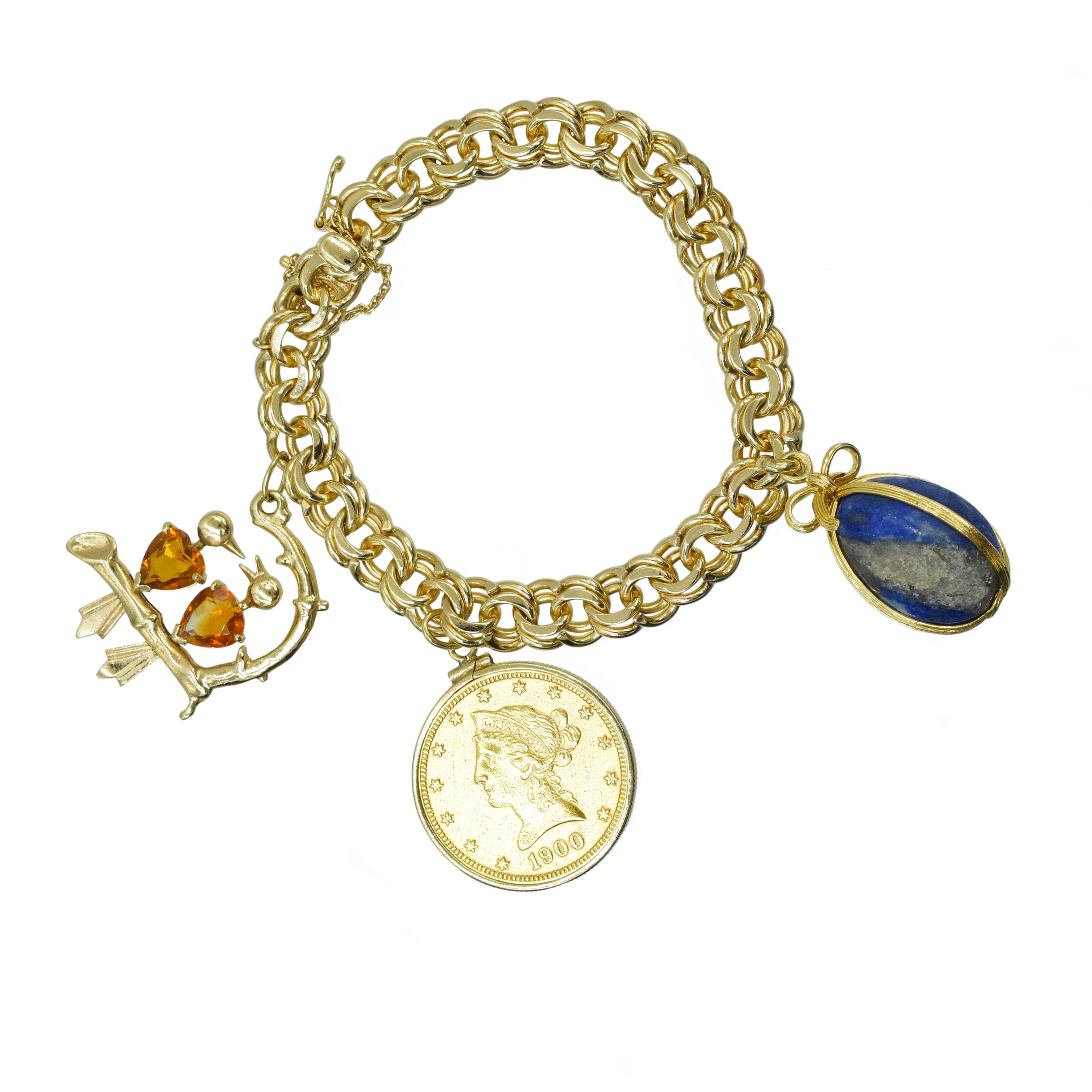 Vintage Tiffany & Co. 14k Yellow Gold Bracelet with Charms